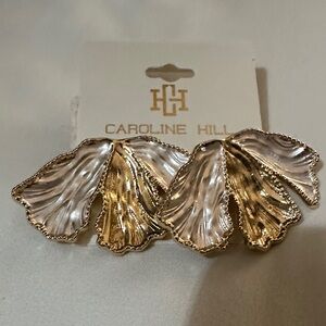 Caroline Hill Gold and Silver Leaf Earrings